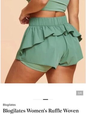 Women's Ruffle Woven Shorts - Sage Green